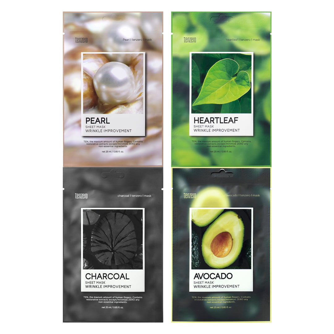 Tenzero Skincare Collection: Pack-4 Masks
